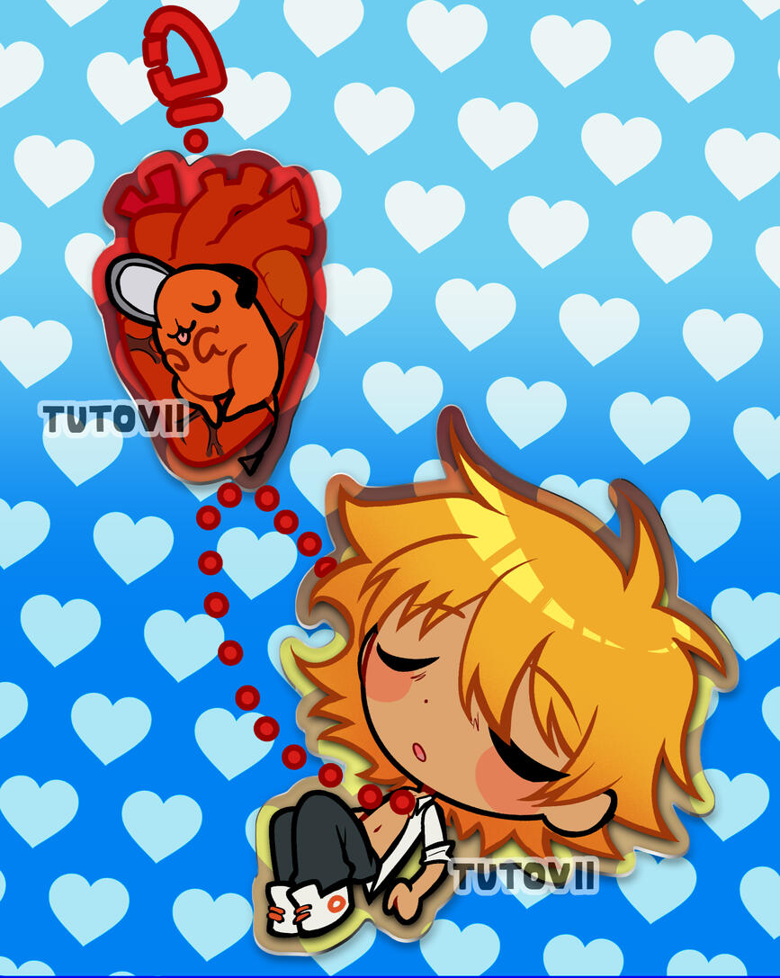 Chainsaw heart keychain