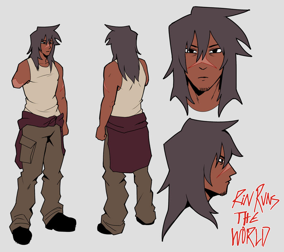 rin reference sheet for "rin runs the world"